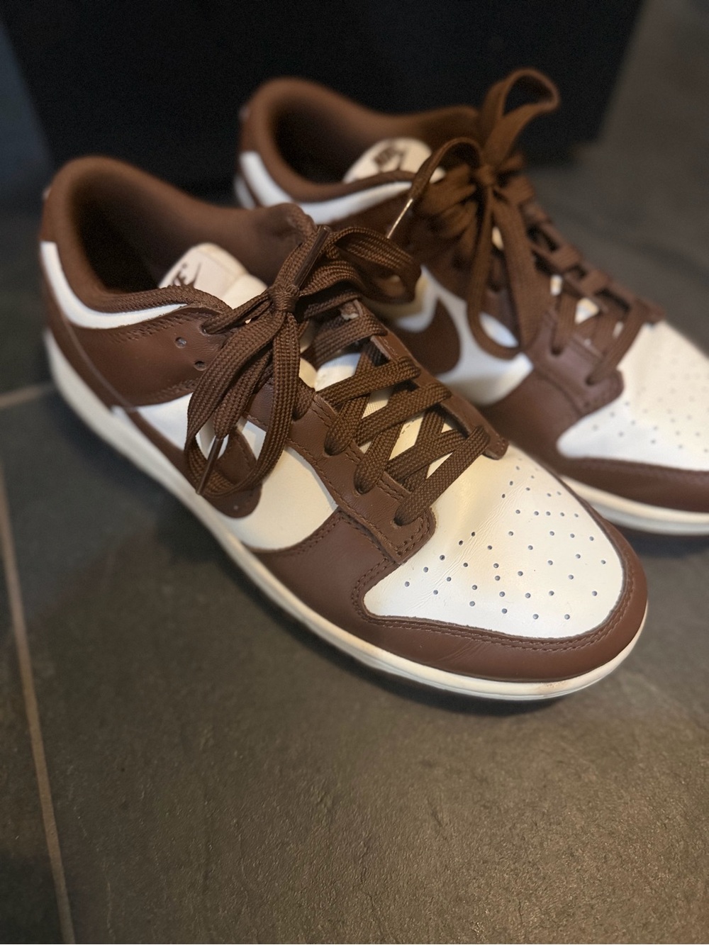 Nike Brown and White Low-Top Sneakers
